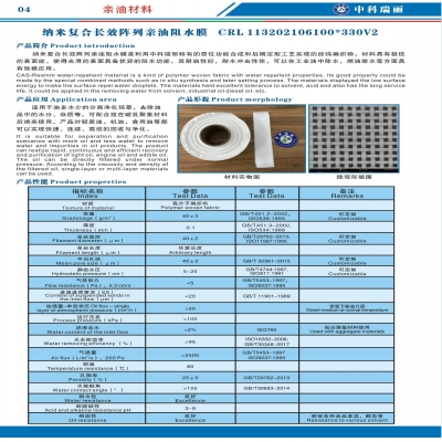 親油阻水分離材料